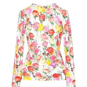 Vintage BLUMARINE Floral Sweater Trim Medium